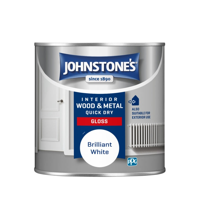 Johnstone's Interior Wood & Metal Gloss Brilliant white 250ml Johnstone's Interior Wood & Metal Gloss Brilliant white 250ml